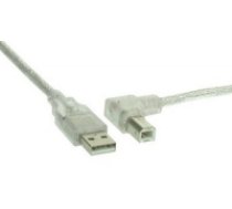 Kabel USB InLine USB-B 3m katowy Przezroczysty (34521R) ( 34521R Inline_ 34521R ) USB kabelis