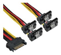 InLine Kabel SATA Power - 4x SATA plug katowy z zatrzaskami na koncowkach 0.15m (29683V) ( 29683V 29683V 29683V ) kabelis datoram