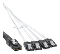 InLine SAS-Kabel (OCR)  1x Mini-SAS zu 4x SATA  1m - transparent ( 27620B 27620B 27620B ) kabelis datoram
