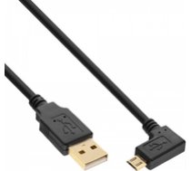 Kabel USB InLine Micro USB 2.0 USB Type A na Micro-B katowy black 0.5m (31705T) ( 31705T Inline_ 31705T ) USB kabelis