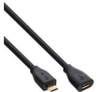 Kabel USB InLine przedluzacz USB 2.0 Micro-B meski-zenski Black 1.5m (32715P) ( 32715P Inline_ 32715P ) USB kabelis