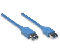 USB Kabel Manhattan A - A St/Bu  2.00m blue Verl. ( 322379 322379 322379 ) USB kabelis