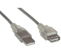 InLine USB 2.0 Verlangerung St/Bu Typ A - transparent 3m ( 34603 Inline_ 34603 ) USB kabelis