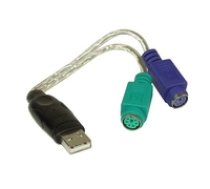 InLine 33386 USB zu PS/2 Konverter USB Stecker an 2x PS/2 Buchse for Mouse and Keyboard ( 33386 Inline_ 33386 ) USB kabelis