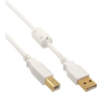 InLine Cable USB-A - USB-B 3 m White (34535W) ( 4043718143825 34535W Inline_ 34535W USBAB3WF ) USB kabelis