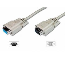 Assmannn Cable VGA 1080p 60Hz FHD Type DSUB15/DSUB15 M/F grey 3 0m ( AK 310200 030 E AK 310200 030 E AK 310200 030 E ) kabelis  vads