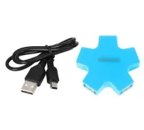 Omega OUH24SB USB Hubs 1 x 5 Sadalītājs Zils (Zvaigzne) ( OUH24SBL ) USB centrmezgli
