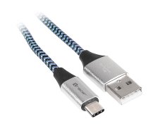 Cable TRACER USB 2.0 TYPE-C A Male - C Male 1 0m black-blue ( TRAKBK46266 ) kabelis vads