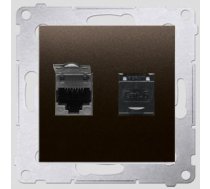 Kontakt-Simon Gniazdo komputerowe SIMON54 podwojne 2xRJ45 kat.6 z przeslona braz - D62.01/46 D62.01/46 (5902787832681) ( JOINEDIT17229108 )