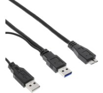 Kabel USB InLine 1m USB 3.0 Y-Kabel 2x A Micro B Black (35415Y) ( 35415Y Inline_ 35415Y ) USB kabelis