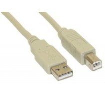 InLine USB 2.0 Kabel A an B beige - 5 0m ( 34555H Inline_ 34555H ) USB kabelis