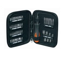 Black Decker Screwdriver with ratchet and bit set 56 pieces (A7104) ( 5035048010624 56 szt. zestaw bitow uchwyt gr A7104 A7104-XJ )