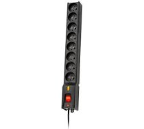 Lestar LX 810 surge protector 8 sockets 3m black (LX810GA3 BLACK) ( 5901966004055 5901966004055 LX810GA3CZARNY ) elektrības pagarinātājs