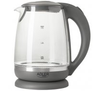 Adler Kettle AD 1286 Standard 2200 W 2 L Plastic/ glass Grey/ transparent 360° rotational base 5902934834230 ( AD 1286 Europe AD 1286 ) Elektriskā Tējkanna