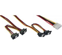 InLine 1x Molex - 4x SATA cable  angled  40 + 55cm - 29672B ( 4043718132751 4043718132751 29672B ) kabelis datoram