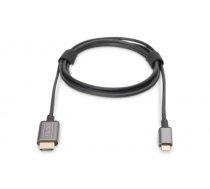 Digitus USB Cable USB Type C 3.1 to HDMI Cable 4K 30Hz Metal HQ Black 1.8m ( DA 70821 ) USB kabelis