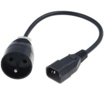 Jonex power cord Extension for UPS 1-socket w / u 10A H05VV-F 3 x 1 0.3m with IEC C14 plug (PS-PCU 171) ( 5907570028814 PS-PCU 171/ 0 3 m ) kabelis datoram