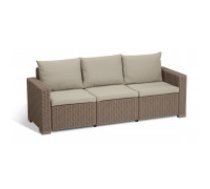 Keter Darza divans trisvietigs California 3 Seater Sofa bēšs 8711245158136 ( 8711245143583 29196779587 8711245143583 P72652 ) Dārza mēbeles