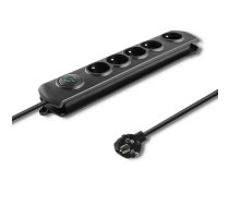 Surge protector 5 sockets 3m black ( 50271 5901878502717 ) kabelis vads