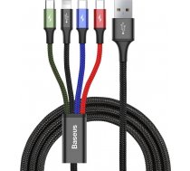 Cable USB Baseus Fast 4in1 2xUSB-C / Lightning / Micro 3.5A 1.2m (black) ( CA1T4 B01 CA1T4 B01 CA1T4 B01 ) USB kabelis