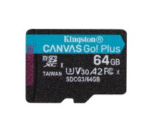 Kingston 64GB microSDXC Canvas Go Plus 170R A2 U3 V30 Single Pack w/o ADP ( SDCG3/64GBSP SDCG3/64GBSP SDCG3/64GBSP ) atmiņas karte