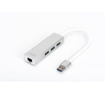 DIGITUS USB 3.0 3-Port Hub  Gigabit LAN-Adapter ( DA 70250 1 DA 70250 1 ) USB centrmezgli