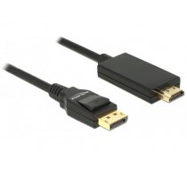 DeLock DisplayPort v1.2A - HDMI M/M 4K 2M black Premium ( DE 85317 4043619853175 ) kabelis video audio