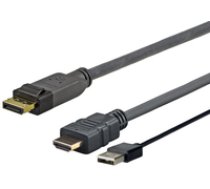 VivoLink Pro HDMI+USB to DP 1 Meter HDMI 2.0 4K - 2K 60Hz ( PROHDMIUSBDP1 ) kabelis vads