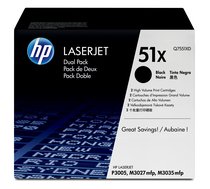 Hewlett-Packard HP 51X Dual Pack Toner Cartridge - 2 x Black - 13000 Pages (Q7551XD) ( Q7551XD Q7551XD Q7551XD ) toneris