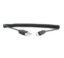 Gembird USB Male - MicroUSB Male 1.8m Black Coiled ( CC mUSB2C AMBM 6 CC mUSB2C AMBM 6 CC MUSB2C AMBM 6 ) USB kabelis