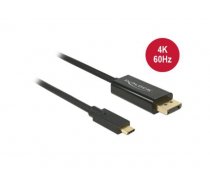 Delock Cable USB Type-C male  DisplayPort male (DP Alt Mode)4K 60 Hz 2m black ( DE 85256 85256 ) kabelis video  audio