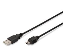 ASSMANN USB 2.0 HighSpeed Cable USB A M (plug)/miniUSB B (5pin) M (plug) 3m bl ( AK 300108 030 S ) kabelis vads
