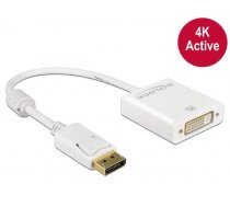 Delock Adapter Displayport 1.2 male  DVI female 4K Active white ( 62600 62600 62600 ) karte