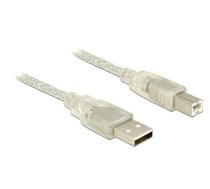 Delock Cable USB 2.0 Type-A male  USB 2.0 Type-B male 1.5m transparent ( 83893 83893 83893 ) USB kabelis