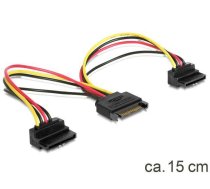 Delock Cable Power SATA 15pin  2x SATA HDD - angled ( DE 60128 60128 60128 ) kabelis datoram