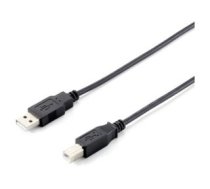Equip USB 2.0 cable AM- BM 3m black double shielding ( 128861 128861 128861 ) USB kabelis