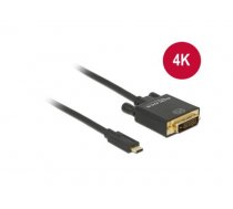 Delock Cable USB Type-C male  DVI 24+1 male (DP Alt Mode) 4K 30 Hz 2m black ( DE 85321 85321 85321 ) USB kabelis