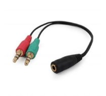 Gembird 3.5 mm 4-pin socket to 2 x 3.5 mm stereo plug adapter cable black ( CCA 418 )