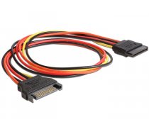 Delock Extension Cable Power SATA 15 Pin male  SATA 15 Pin female 50 cm ( DE 60132 60132 60132 ) kabelis datoram