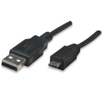 Manhattan Hi-Speed USB 2.0 Device Cable A-Micro B M/M 1 8m Black ( 307178 ) USB kabelis
