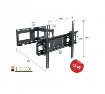 TV wallmount Libox LONDYN LB-400  32''-65''  VESA 600x400mm  45 kg  horizontal ( LB 400 LB 400 ) piederumi cietajiem diskiem HDD