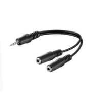 MicroConnect 3.5mm Stereo 0.2m 1M-2F Black Audio Extension Cable ( AUDLR02 ) kabelis video audio