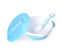 Kidsme bļoda ar piesūcekni vāciņu un termokarotīti Aquamarine no 9 mēn. 9832AQ ( 9832AQ ) piederumi bērnu barošanai