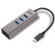 i-tec USB C Metal 3 port HUB Gigabit Ethernet 1x USB C to RJ-45 3x USB 3.0 LED ( C31METALG3HUB C31METALG3HUB C31METALG3HUB ) USB centrmezgli