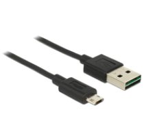 Delock Cable Easy USB 2.0 type-A male  Easy USB 2.0 type Micro-B male 1m black ( 83844 83844 83844 ) USB kabelis