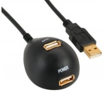 Kabel USB InLine USB A/2x USB A 2m Black (34652) ( 34652 ) USB kabelis