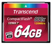 Transcend memory card 64GB Compact Flash 800x ( TS64GCF800 TS64GCF800 TS64GCF800 ) atmiņas karte