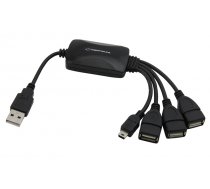 Esperanza EA114 (4x USB 2.0; black color) ( EA114 EA114 EA114 ) USB centrmezgli