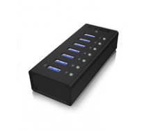 IcyBox 7 x Port USB 3.0 Hub with USB charge port  Black ( IB AC618 IB AC618 IB AC618 ) USB centrmezgli