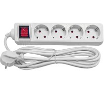 Besk pagarinātājs 4-vietīgs 3m a/z slēdzi pievadvads 3Gx1.0mm ( 4750959027219 ) elektrības pagarinātājs